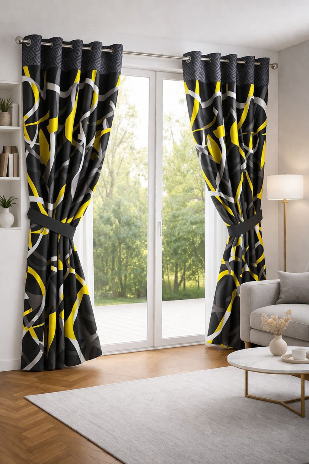 Printed Cotton Curtain Pair --( DZN 0033 )