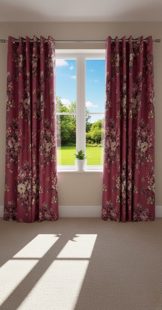 Printed Cotton Curtain Pair --( DZN 0023 )