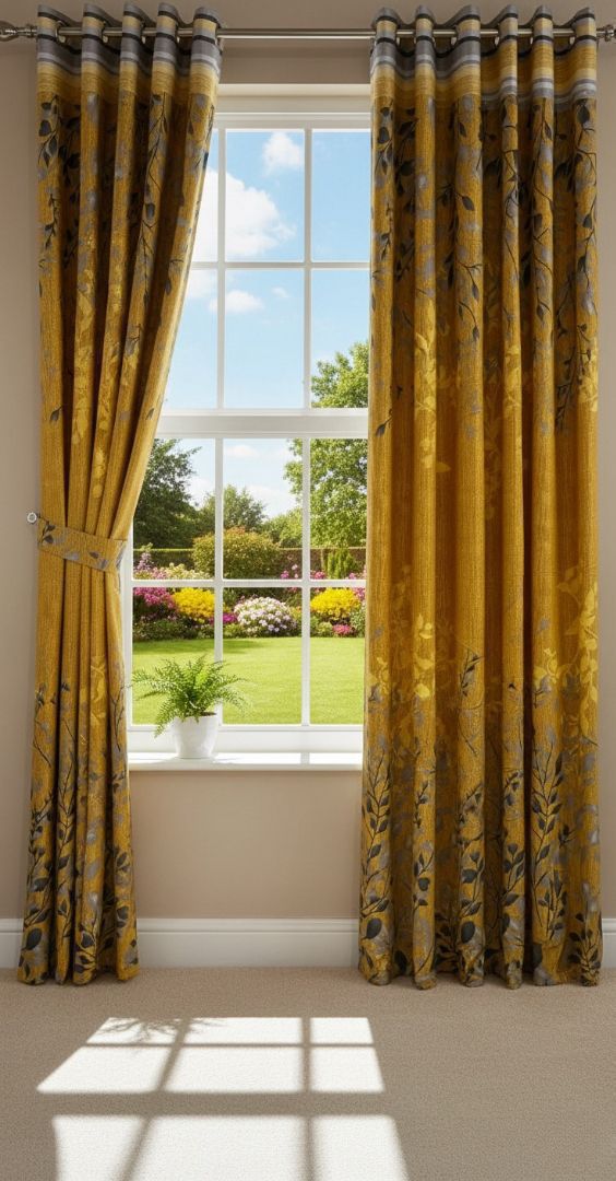 Printed Cotton Curtain Pair --( DZN 0031 )