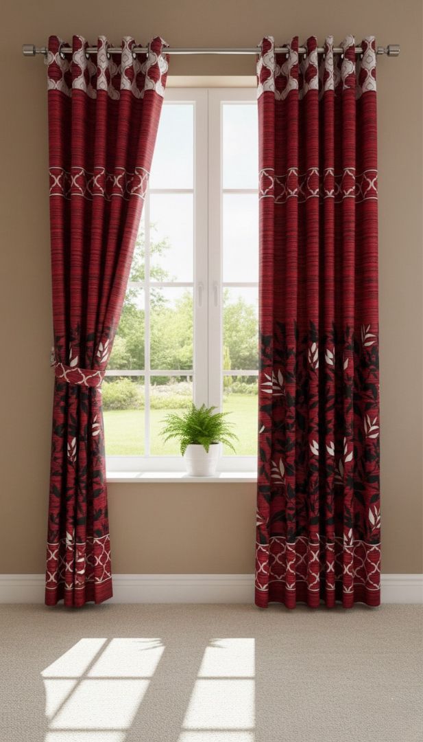 Printed Cotton Curtain Pair --( DZN 0030 )