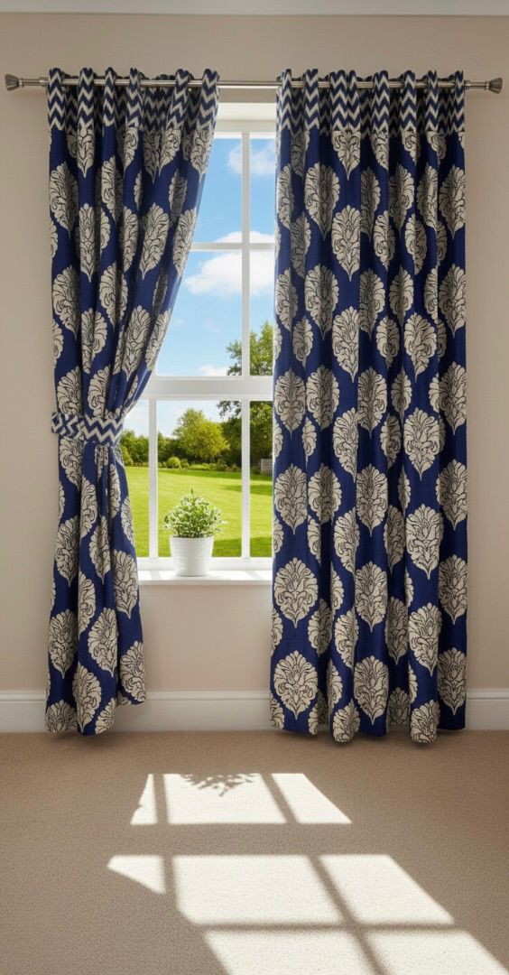 Printed Cotton Curtain Pair --( DZN 0025 )