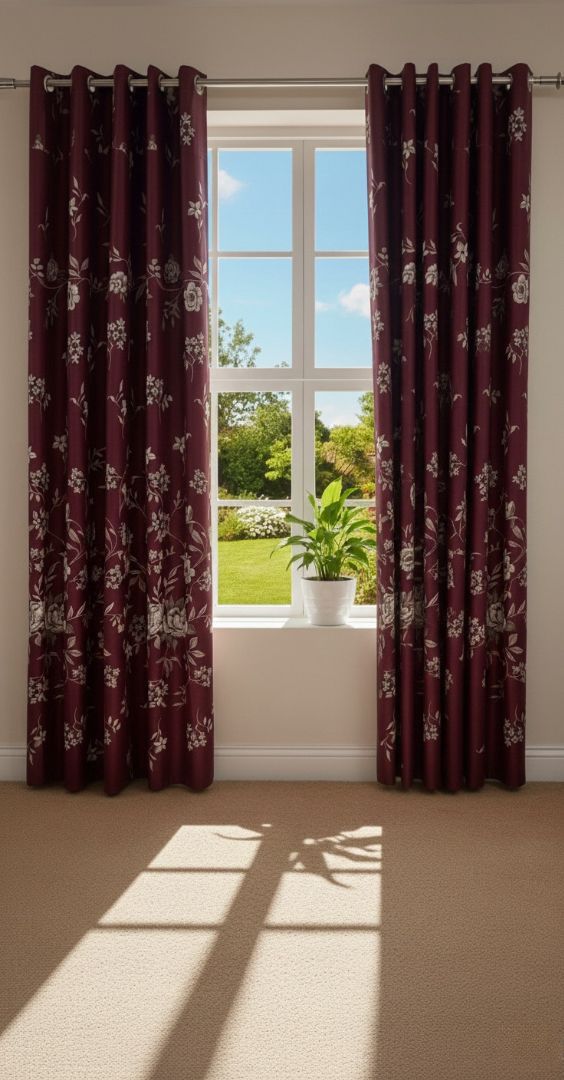 Printed Cotton Curtain Pair --( DZN 0026 )