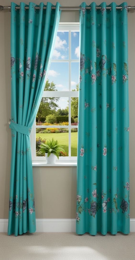 Printed Cotton Curtain Pair --( DZN 0029 )