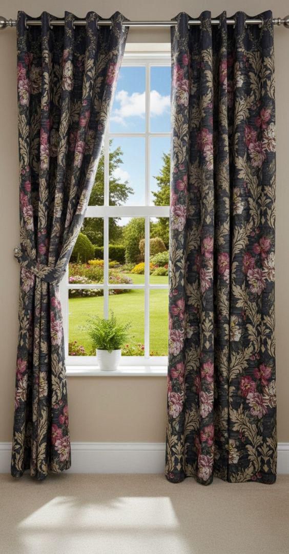 Printed Cotton Curtain Pair --( DZN 0022 )