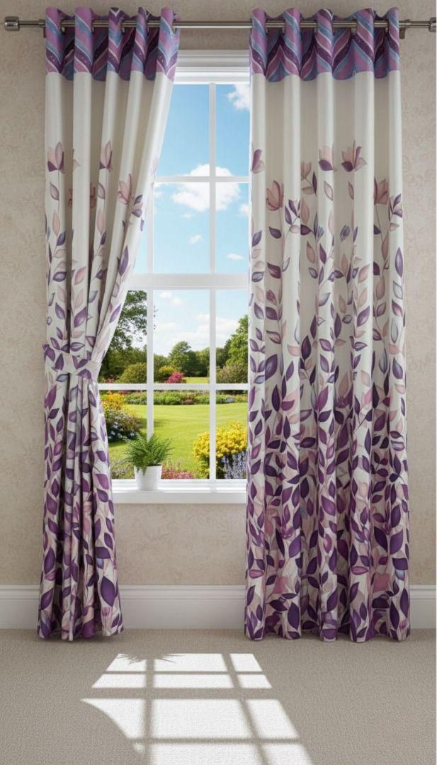 Printed Cotton Curtain Pair --( DZN 0021 )