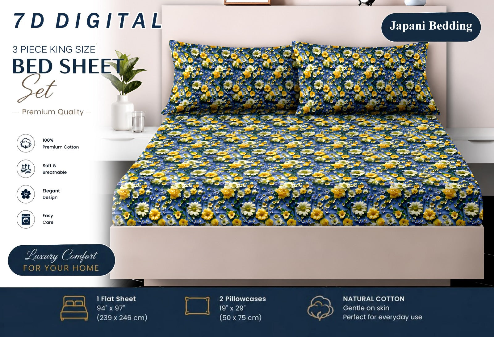 7D Digital Micro Cotton Bedsheets ( DZN 6616 )