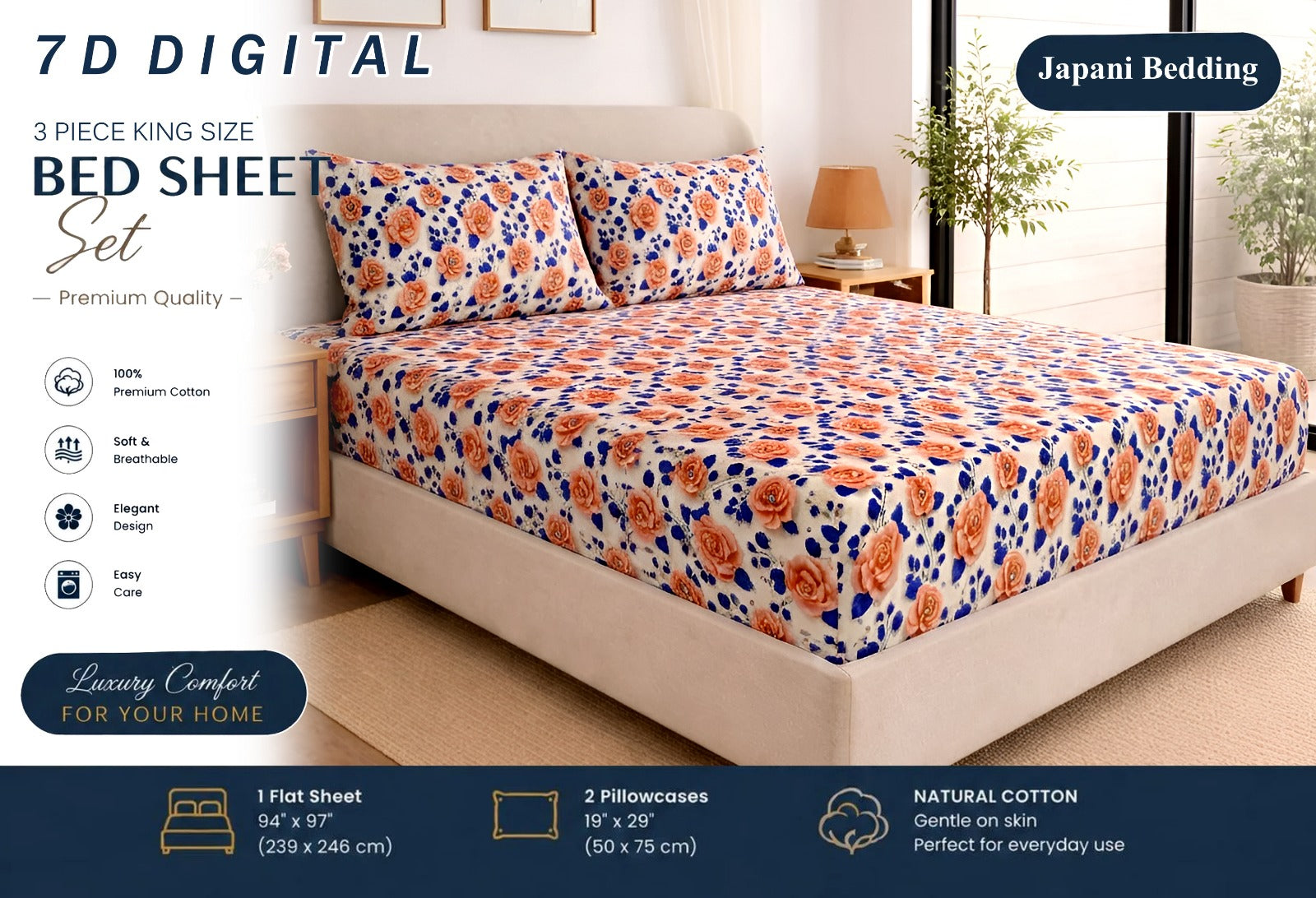 7D Digital Micro Cotton Bedsheets ( DZN 6622 )