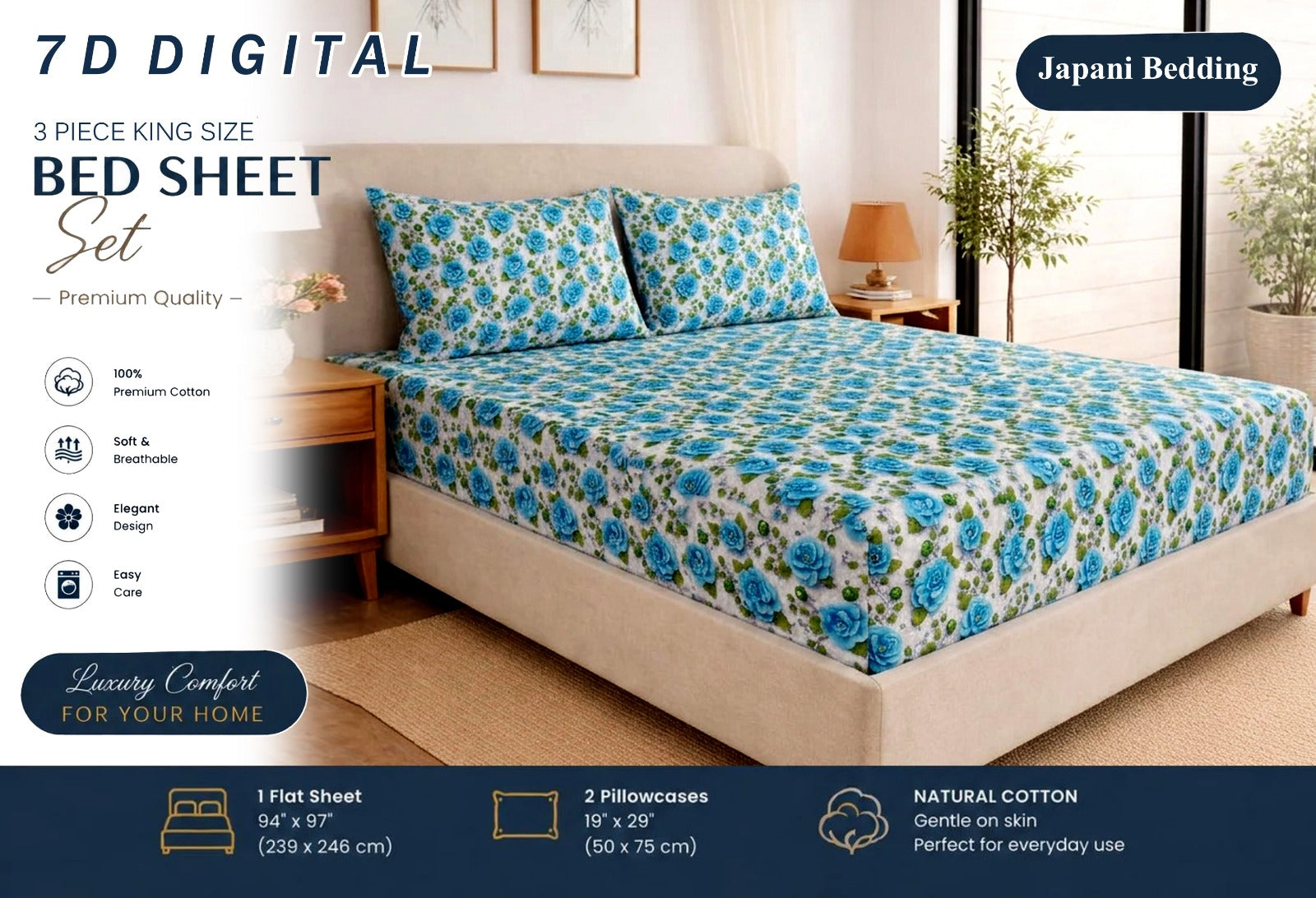 7D Digital Micro Cotton Bedsheets ( DZN 6623 )