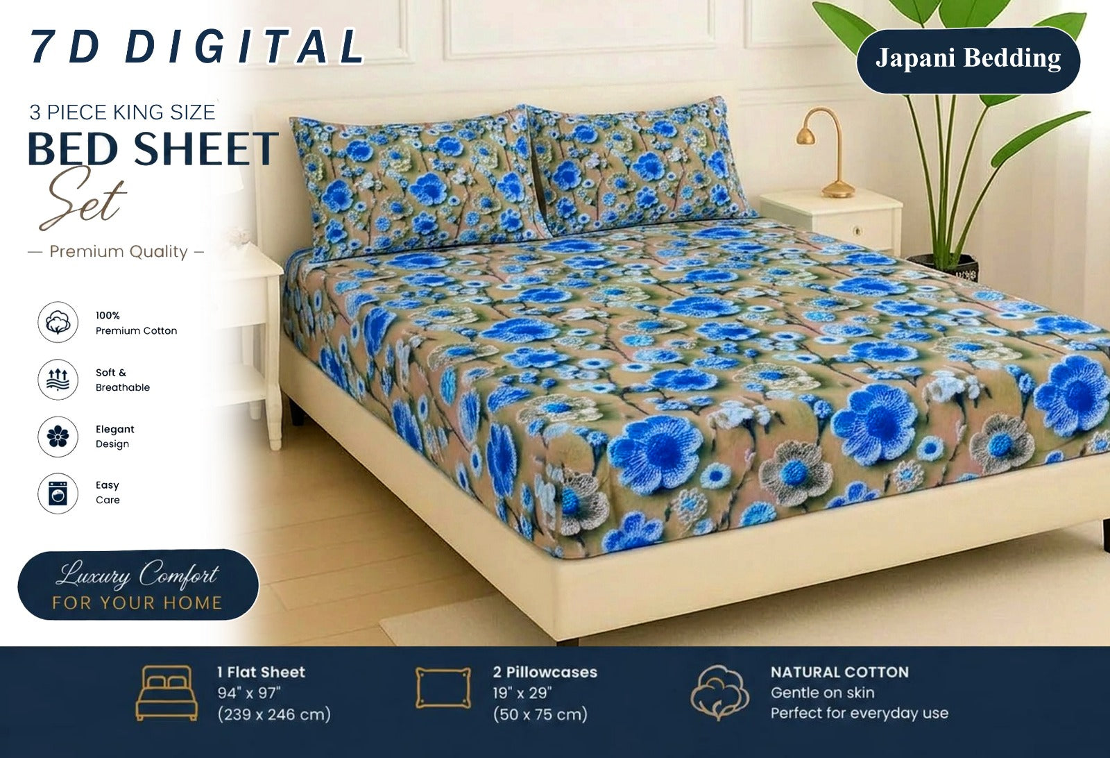 7D Digital Micro Cotton Bedsheets ( DZN 6628 )