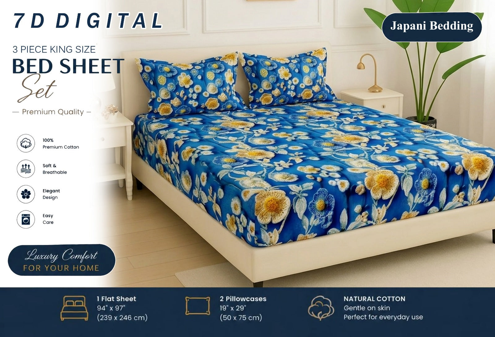 7D Digital Micro Cotton Bedsheets ( DZN 6629 )
