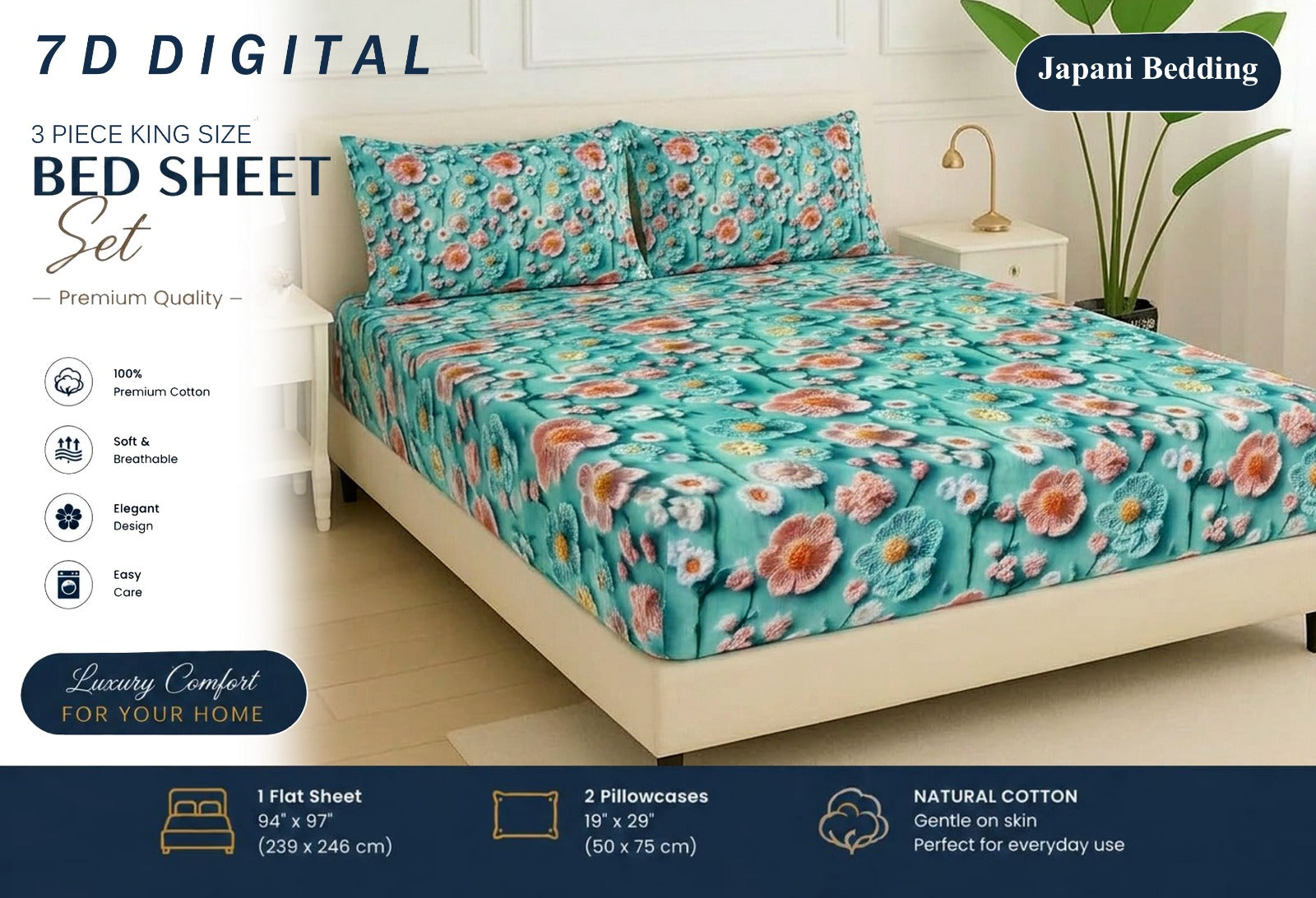 7D Digital Micro Cotton Bedsheets ( DZN 6630 )