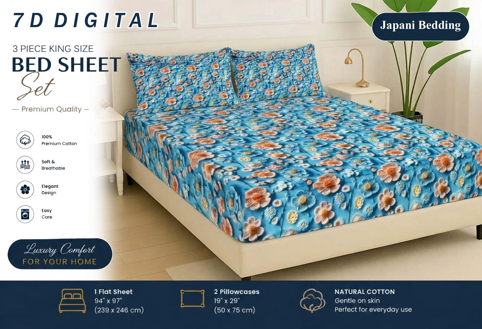 7D Digital Micro Cotton Bedsheets ( DZN 6631 )