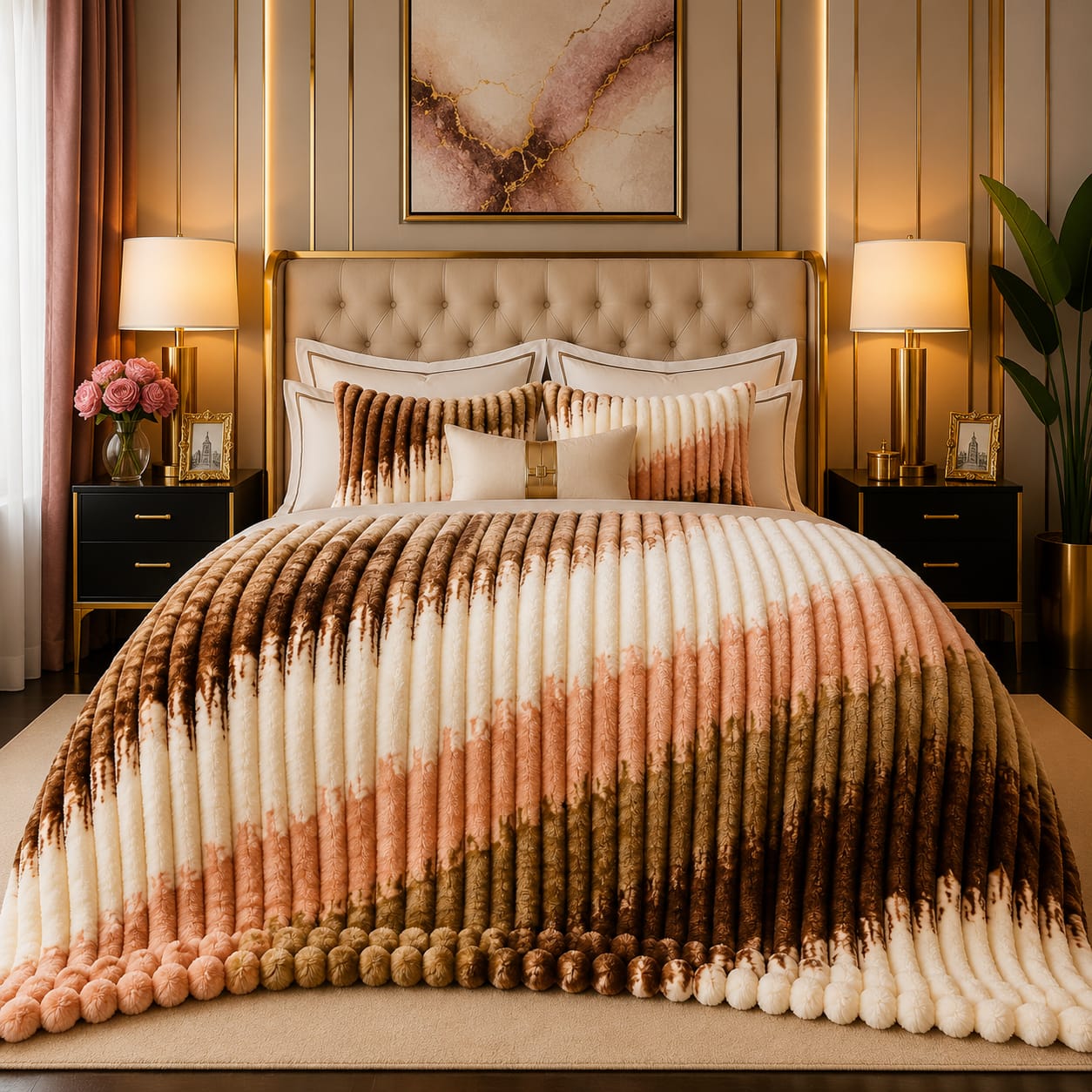 Luxury Puffy Ac blanket ( DZN 7708 )