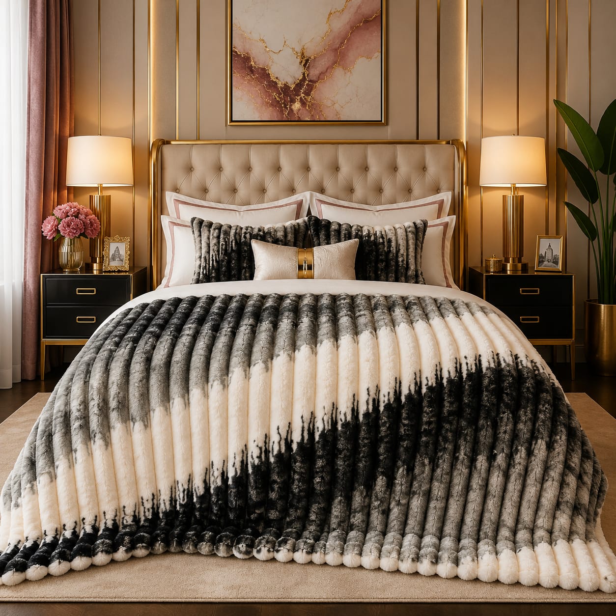 Luxury Puffy Ac blanket ( DZN 7714 )