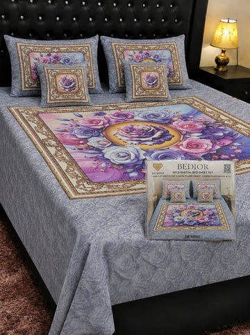 🌸 BEDIOR 5 PCS Digital Bed Sheet Set 🌸