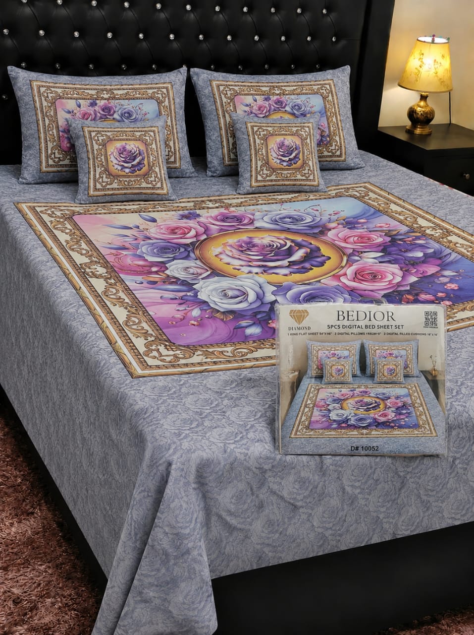 🌸 BEDIOR 5 PCS Digital Bed Sheet Set 🌸