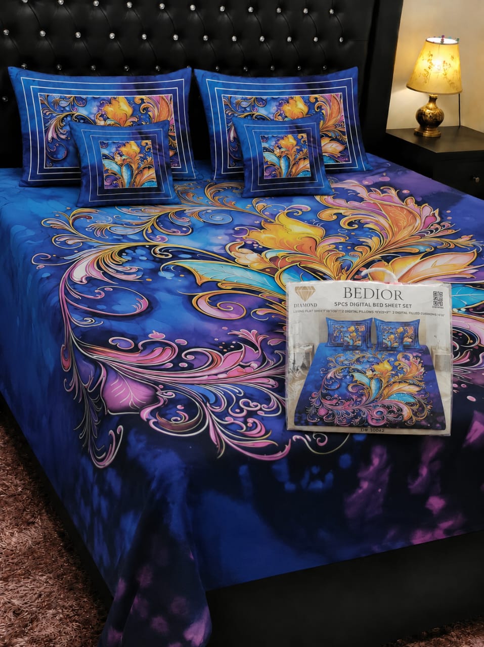 🌸 BEDIOR 5 PCS Digital Bed Sheet Set 🌸