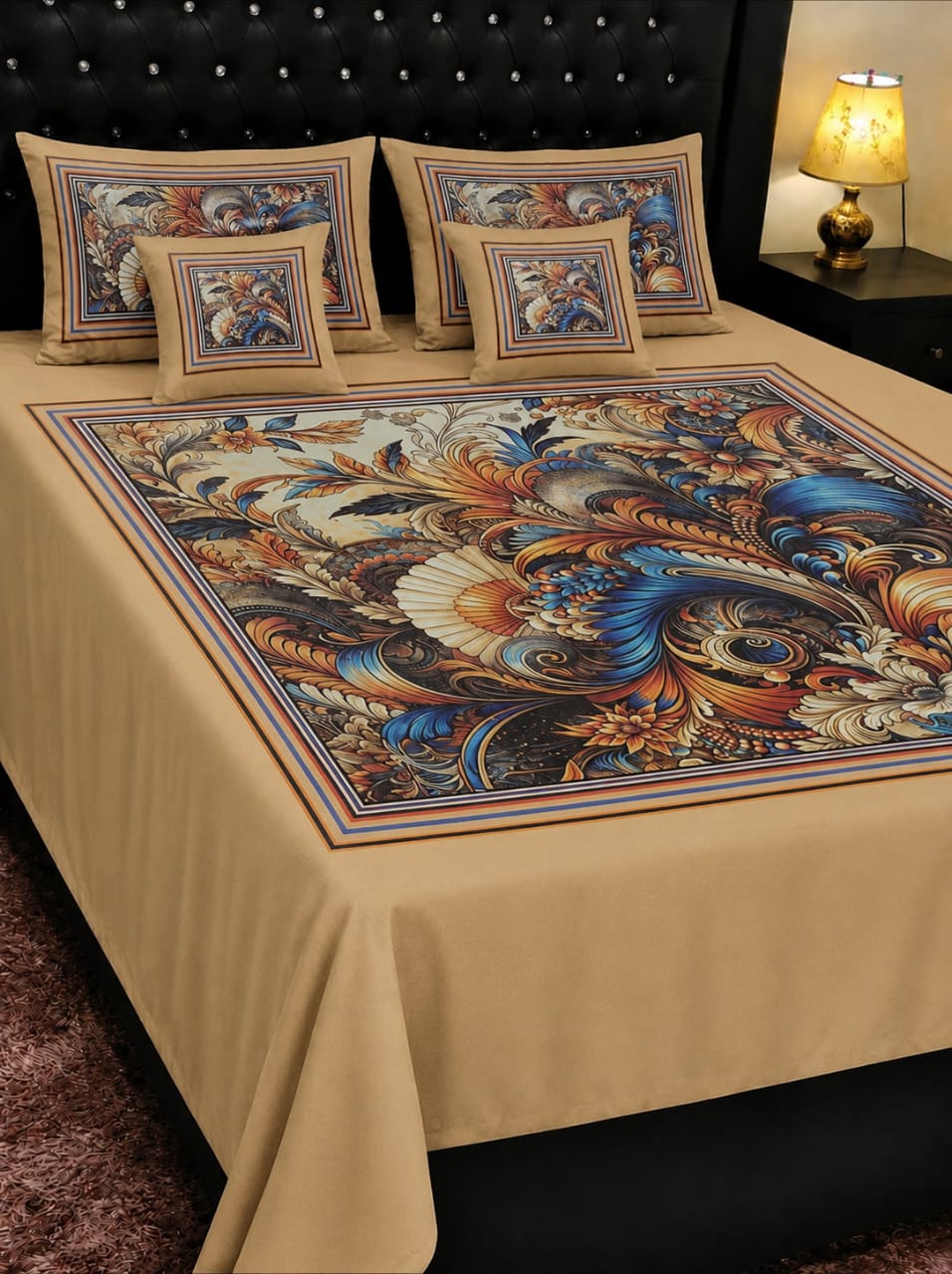 🌸 BEDIOR 5 PCS Digital Bed Sheet Set 🌸