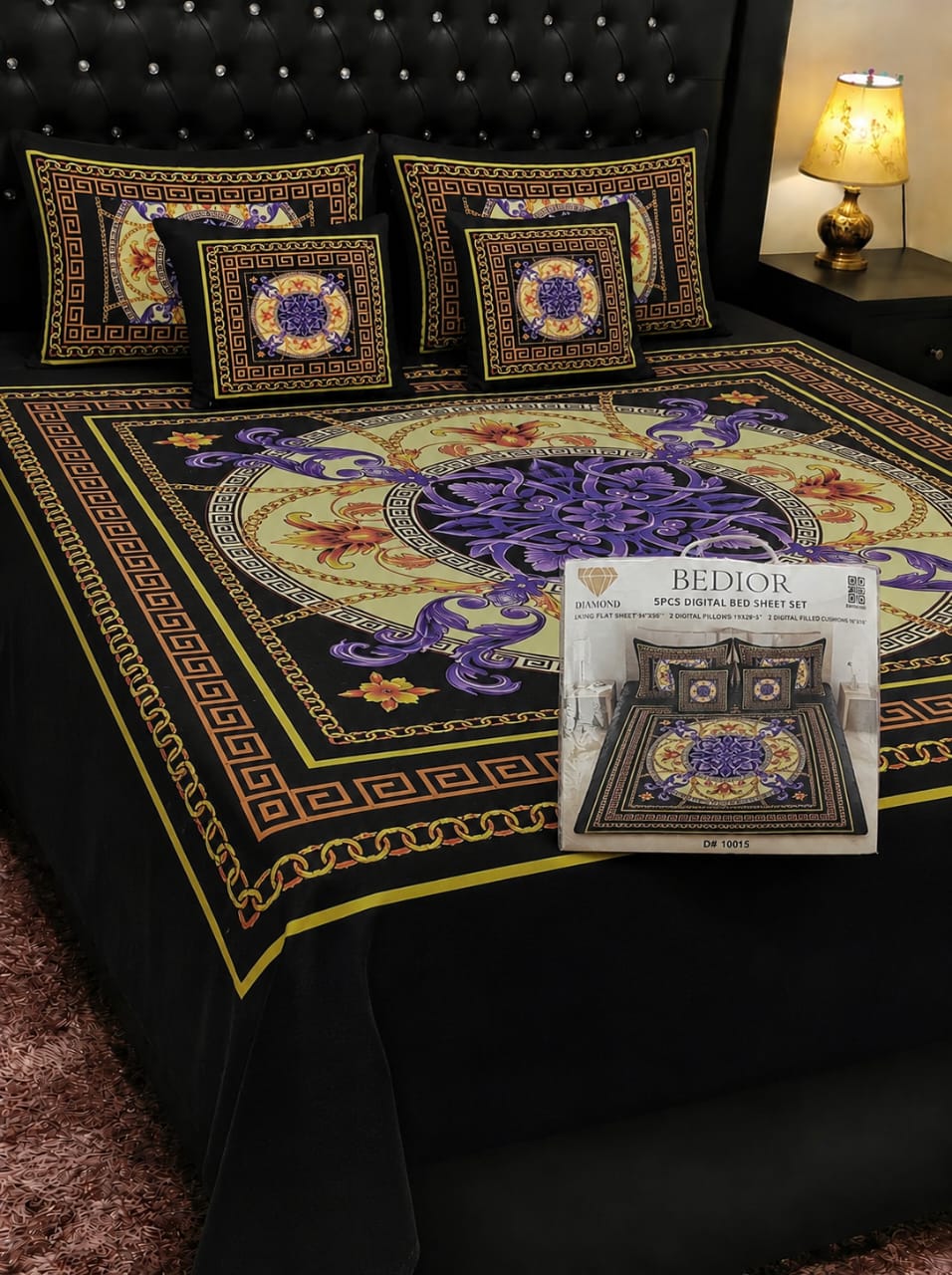 🌸 BEDIOR 5 PCS Digital Bed Sheet Set 🌸