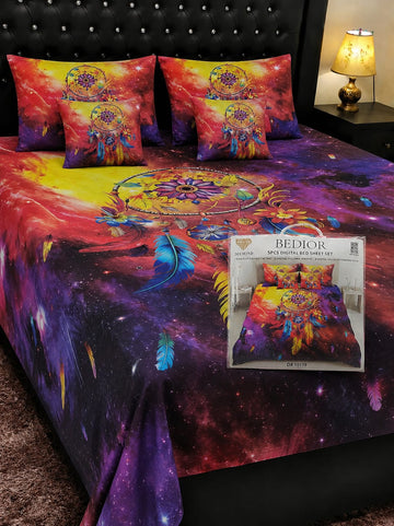 🌸 BEDIOR 5 PCS Digital Bed Sheet Set 🌸