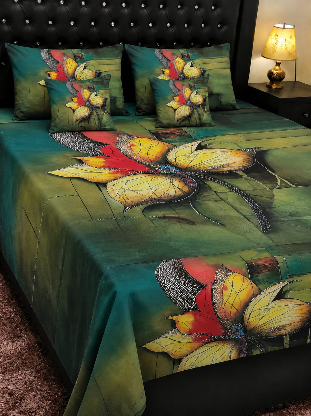 🌸 BEDIOR 5 PCS Digital Bed Sheet Set 🌸