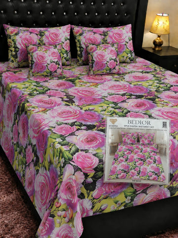 🌸 BEDIOR 5 PCS Digital Bed Sheet Set 🌸