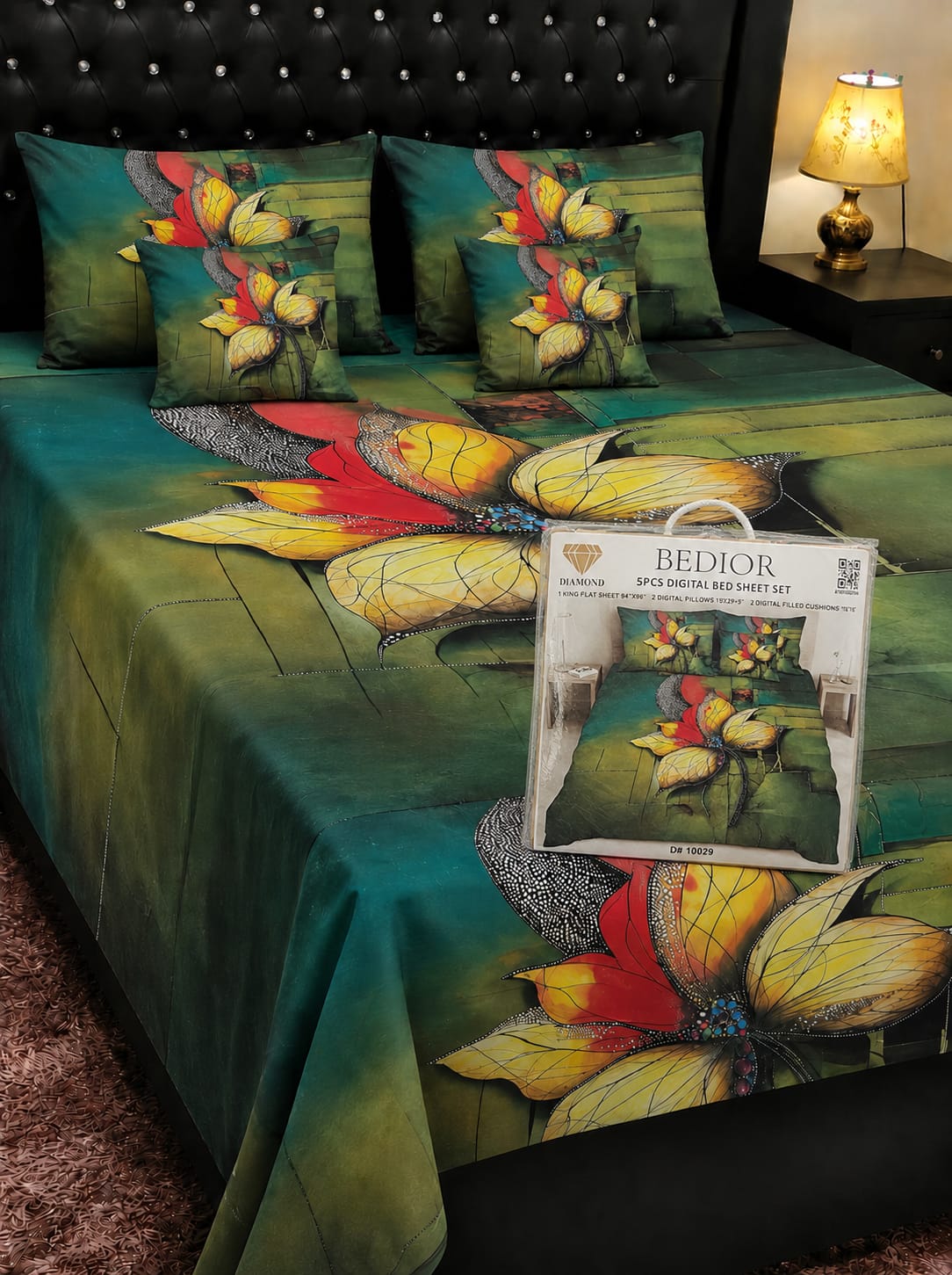 🌸 BEDIOR 5 PCS Digital Bed Sheet Set 🌸