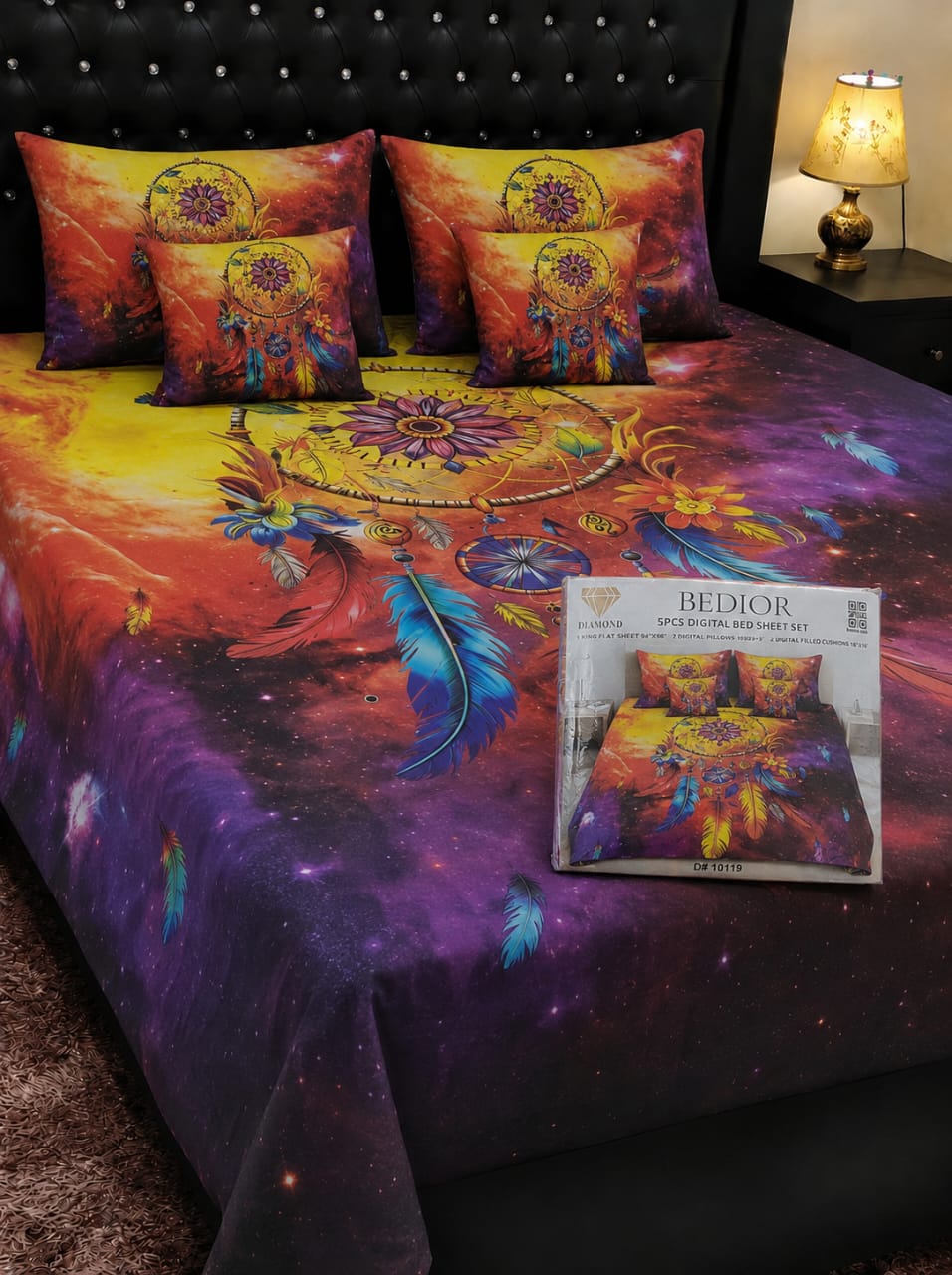 🌸 BEDIOR 5 PCS Digital Bed Sheet Set 🌸