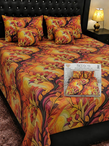 🌸 BEDIOR 5 PCS Digital Bed Sheet Set 🌸
