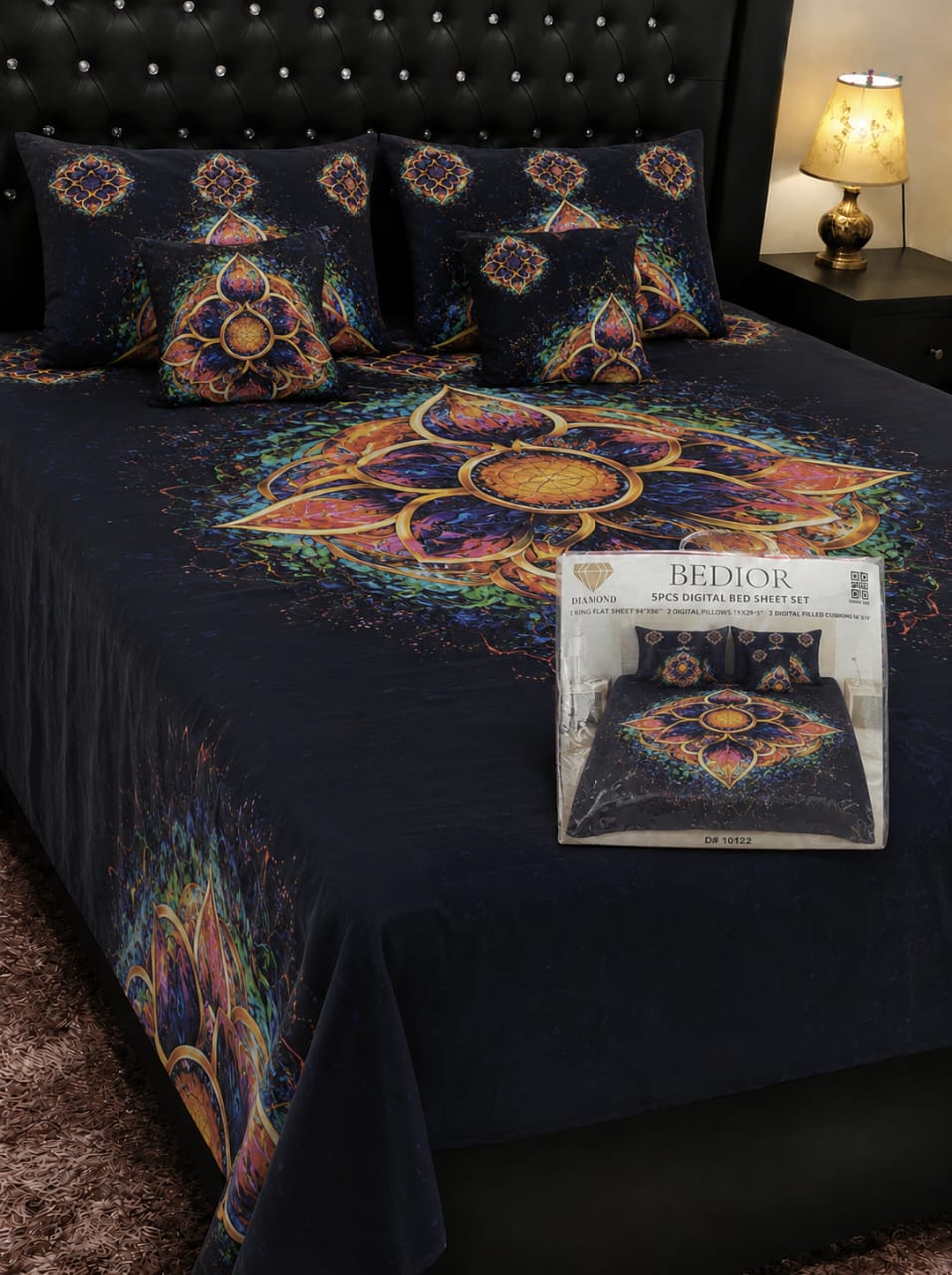 🌸 BEDIOR 5 PCS Digital Bed Sheet Set 🌸