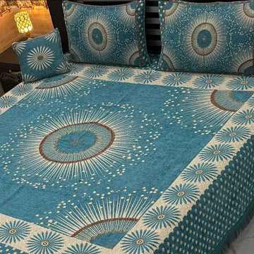 4Pc Velvet Jaquard Bedsheet (Ds No 10106 )