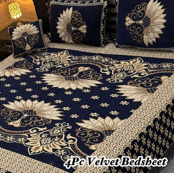 4Pc Velvet Jaquard Bedsheet (Ds No 10114 )