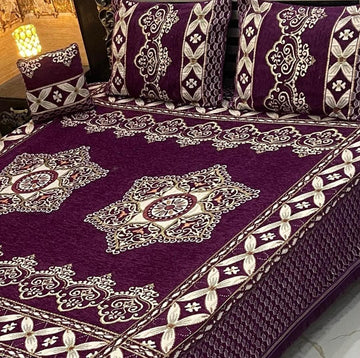4Pc Velvet Jaquard Bedsheet (Ds No 10100 )