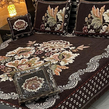 4Pc Velvet Jaquard Bedsheet (Ds No 10101 )