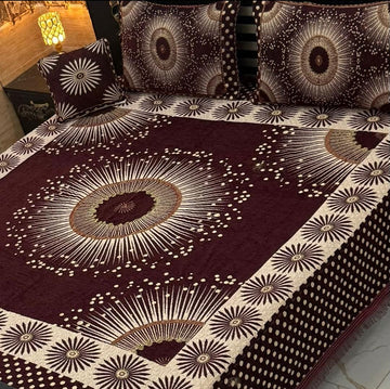 4Pc Velvet Jaquard Bedsheet (Ds No 10109 )