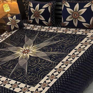4Pc Velvet Jaquard Bedsheet (Ds No 10127 )