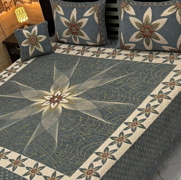 4Pc Velvet Jaquard Bedsheet (Ds No 10128 )