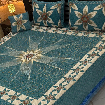 4Pc Velvet Jaquard Bedsheet (Ds No 10131 )