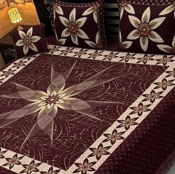 4Pc Velvet Jaquard Bedsheet (Ds No 10132 )
