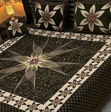 4Pc Velvet Jaquard Bedsheet (Ds No 10133 )