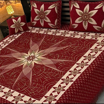 4Pc Velvet Jaquard Bedsheet (Ds No 10134 )