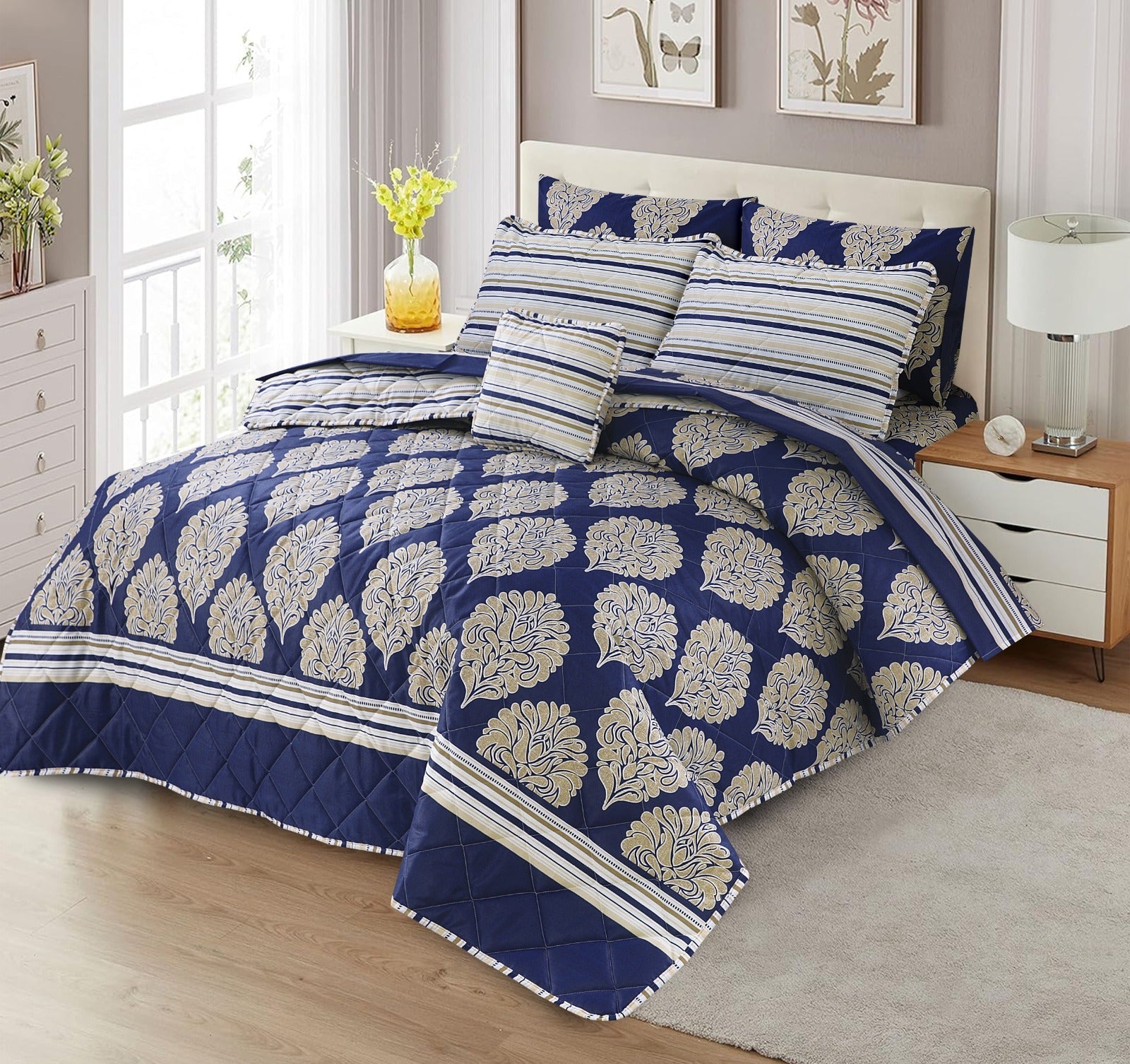 King Cotton Comfurter set 7pcs(Design MZk-215)