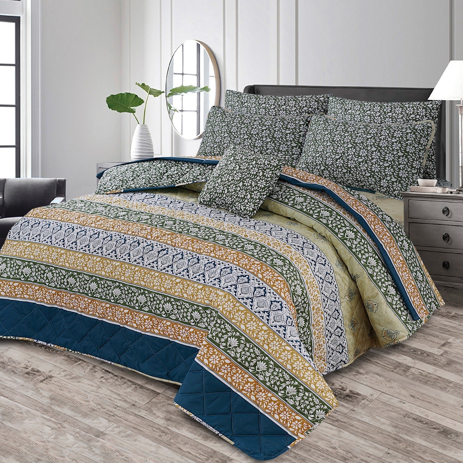 King Cotton Comfurter set 7pcs(Design MZk-215)