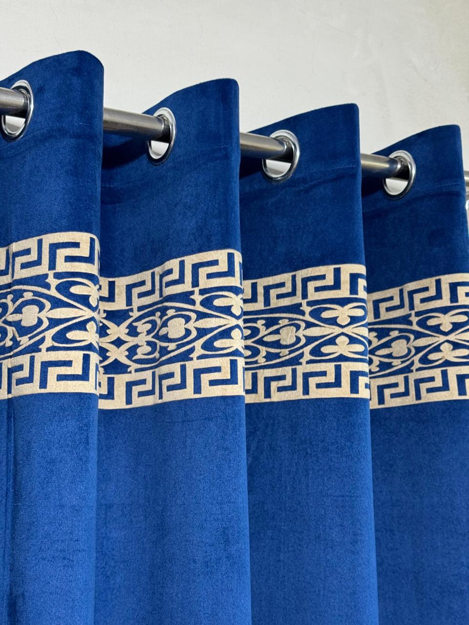 ⚜️ Velvet  Executive Curtain - Top border aplic design✨