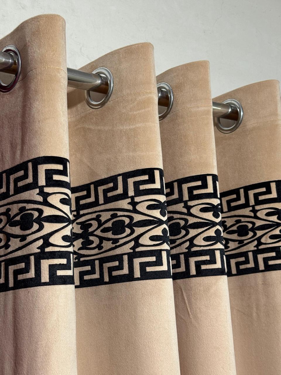 ⚜️ Velvet  Executive Curtain - Top border aplic design✨