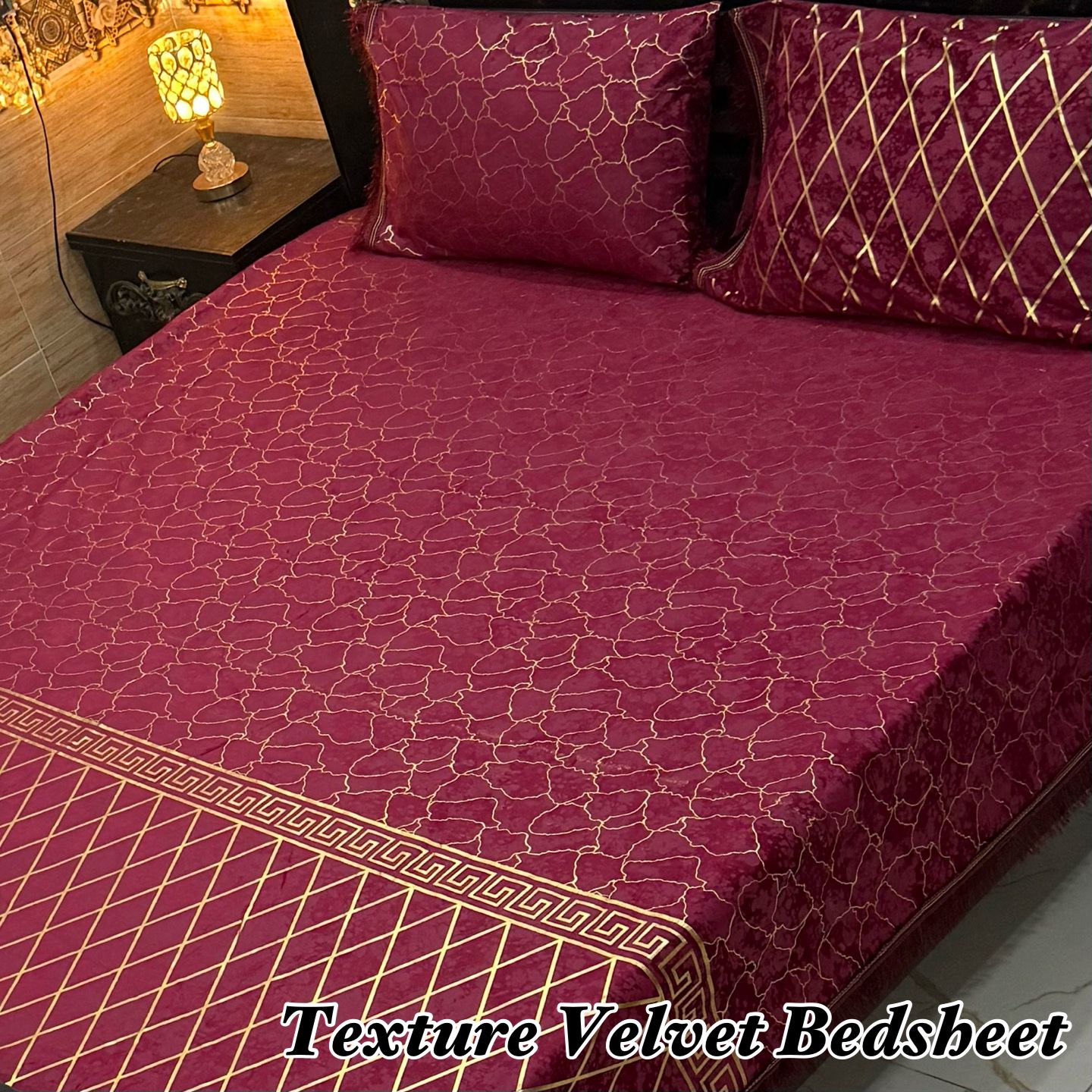 3PC Texture Velvet Bedsheet