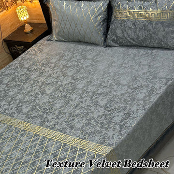 3PC Texture Velvet Bedsheet