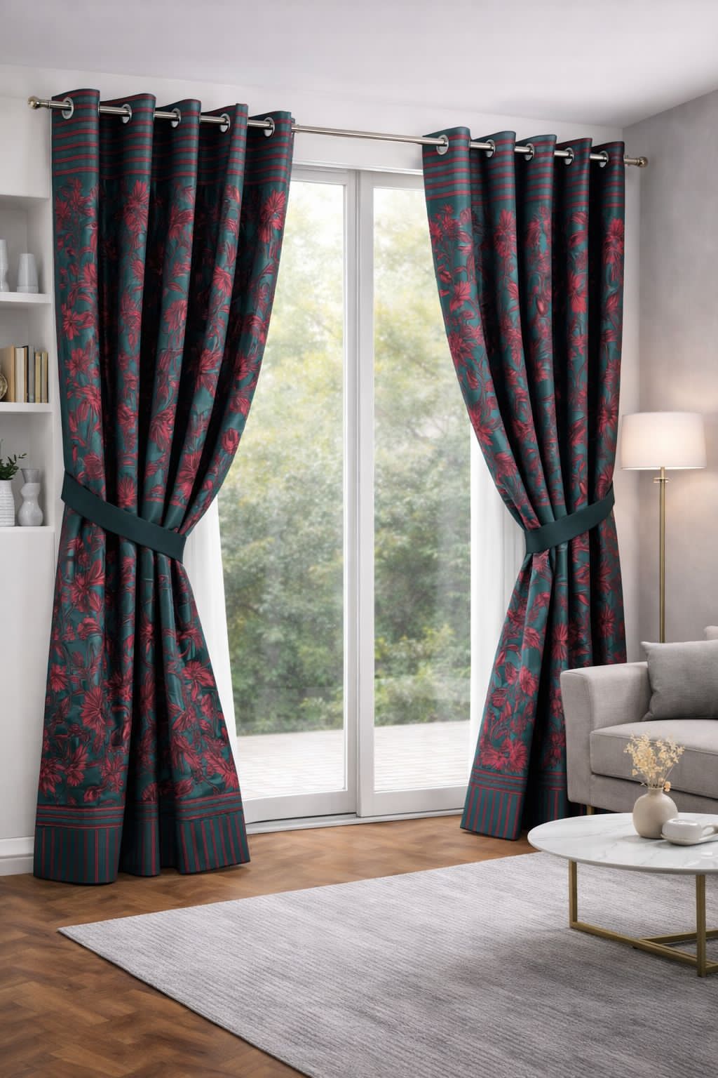Printed Cotton Curtain Pair --( DZN 0015 )