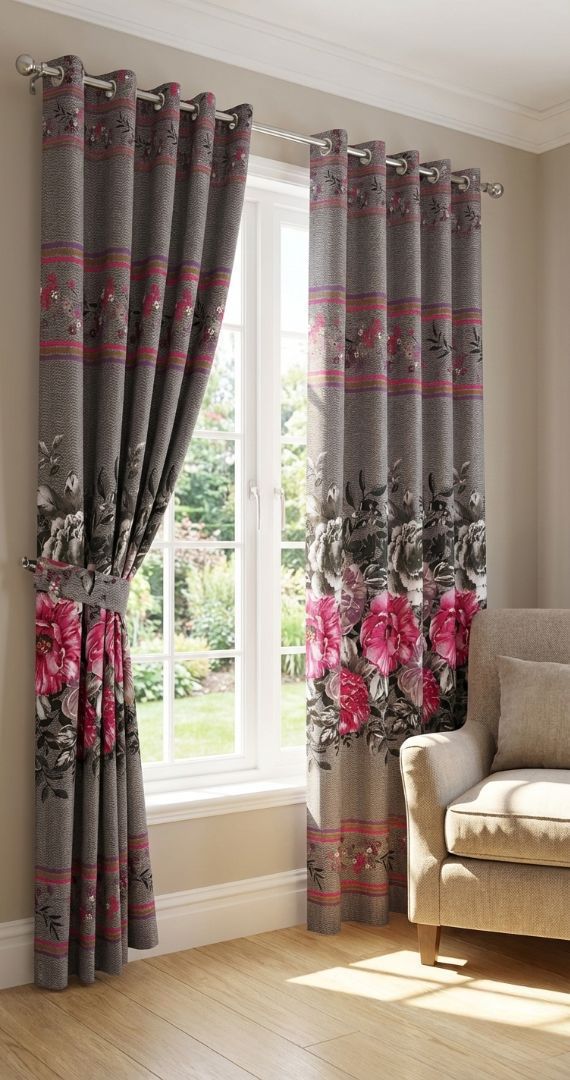 Printed Cotton Curtain Pair --( DZN 0017 )
