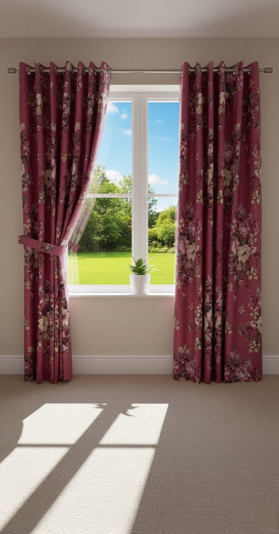 Printed Cotton Curtain Pair --( DZN 0023 )